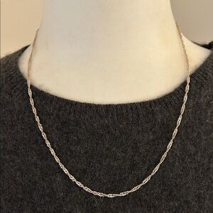 Italian 925 Sterling Silver Double Twisted Chain Necklace